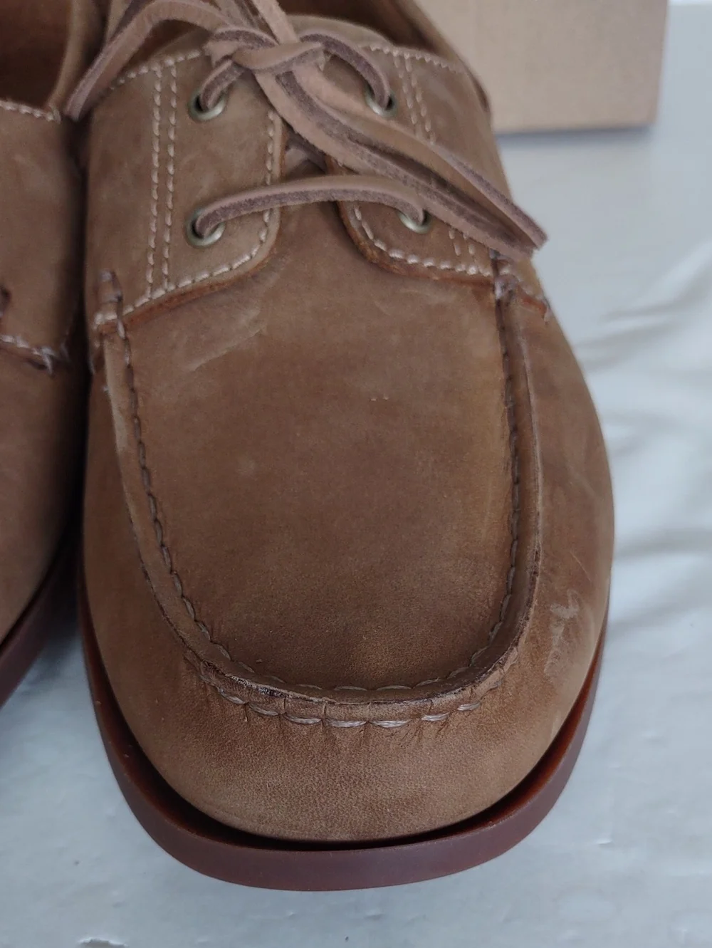 BRAND NEW J. Crew Tan Leather Moccasin-Style Boat Shoes
